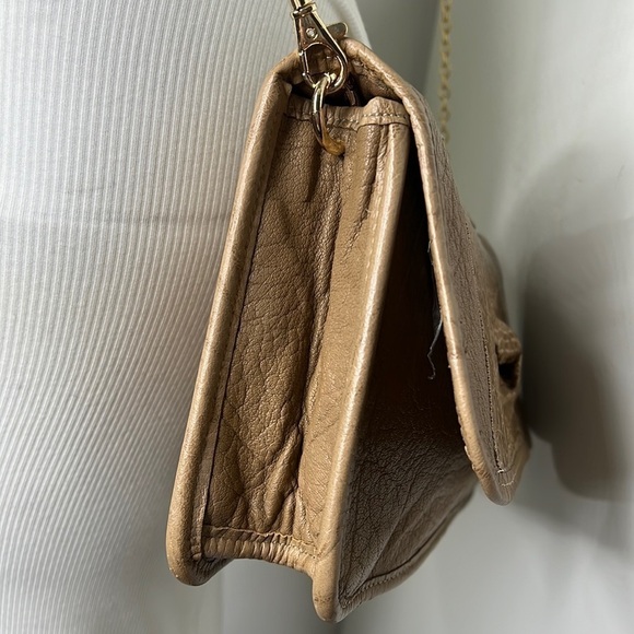 Carlos Falchi Exotic Crocodile Alligator and Leather Snap Envelope Clutch Bag